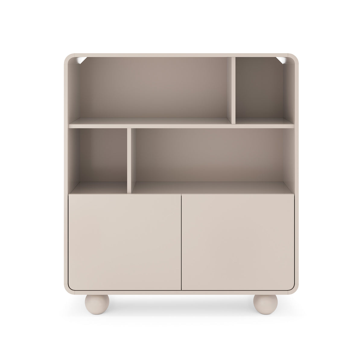 Ballo Bookcase 108x121, Japandi Style – front view