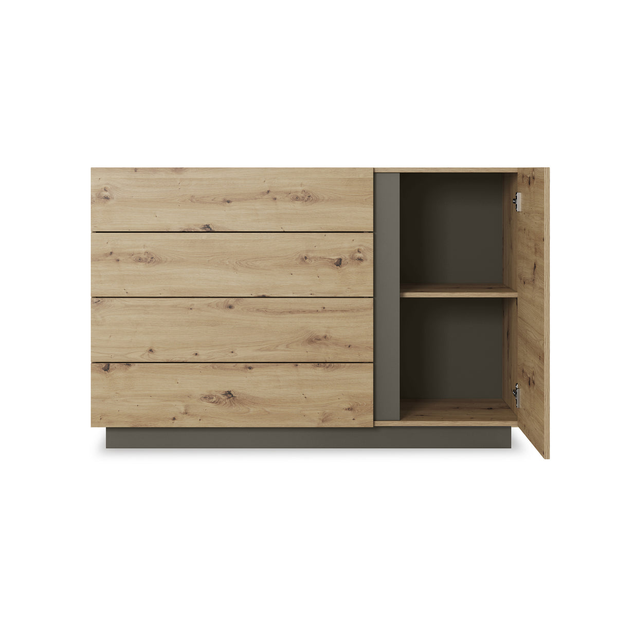 Armelia Sideboard 138x91, Minimalist Style – with doors open