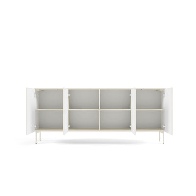 MuzZI Sideboard with Doors 195x81, Modern Style – with doors open