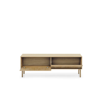 Viola TV Unit 154x52, Japandi Style – with doors open