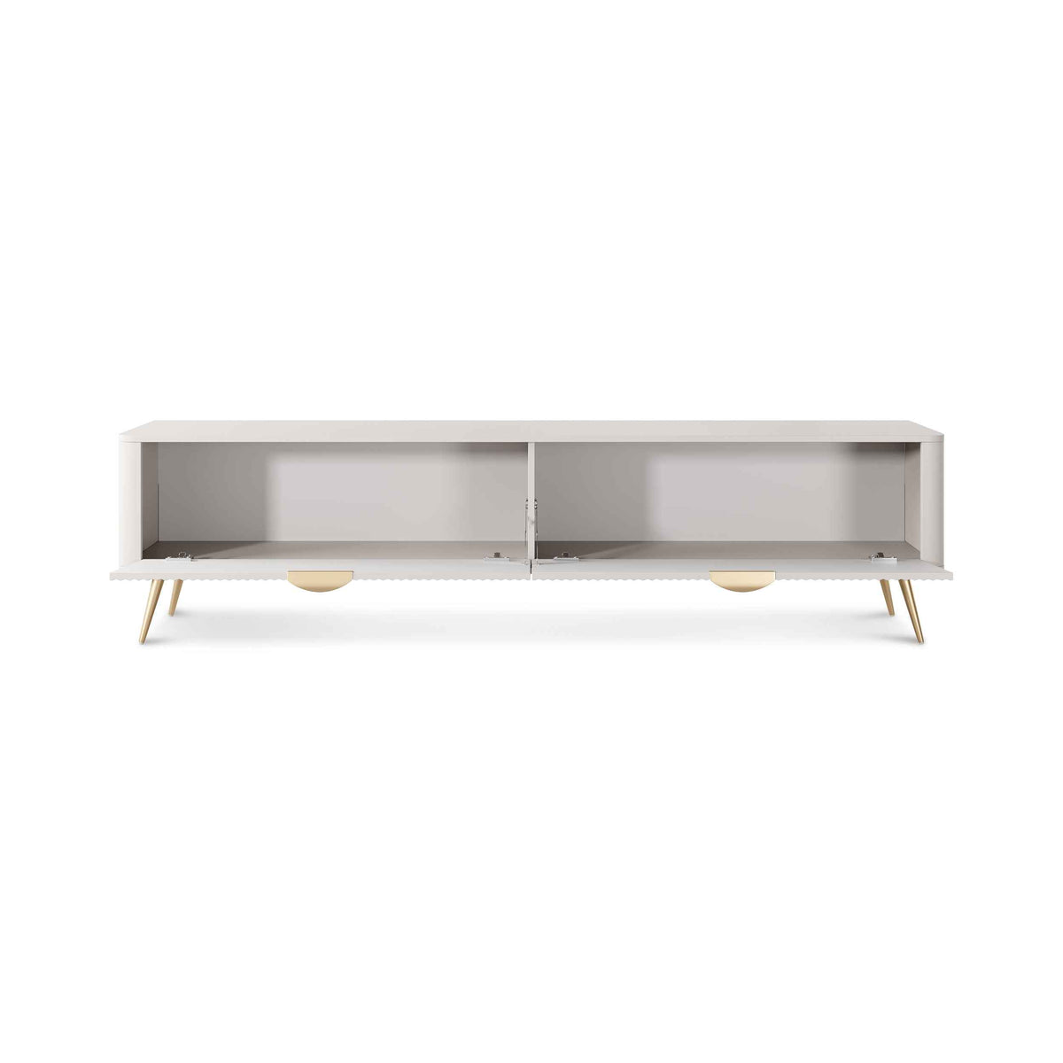Laanti TV Unit 200x51, Modern Style – with doors open