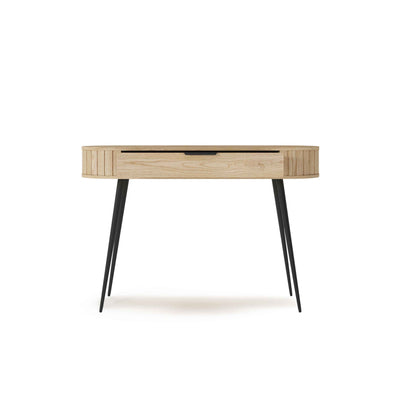 Llovia Dressing Table with Drawer 120x80 cm, Japandi Style – with doors open