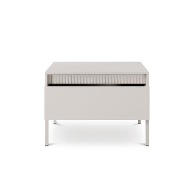 Senra Coffee Table 68x48 cm with Drawer, Minimalist Style – with doors open