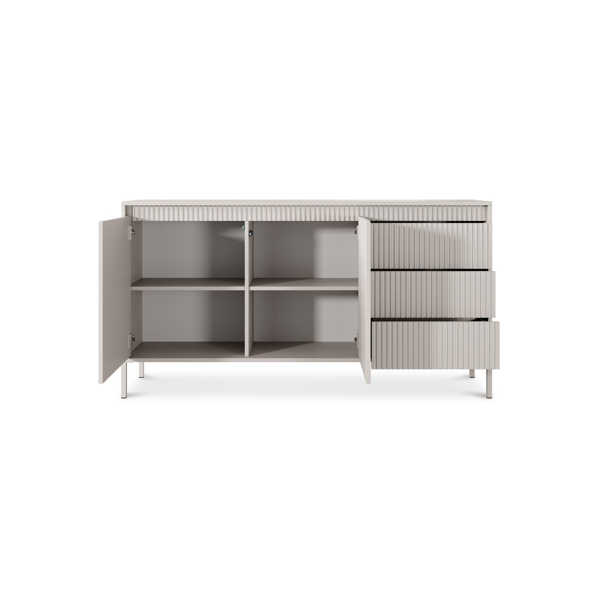 Senra Sideboard with Doors and Drawers 154x81, Japandi Style – front view