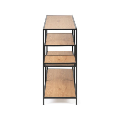 Étagère Skeleto 114 x 78, chêne sauvage, vue de profil – étagère étroite pour des tablettes d'une profondeur de 35 cm