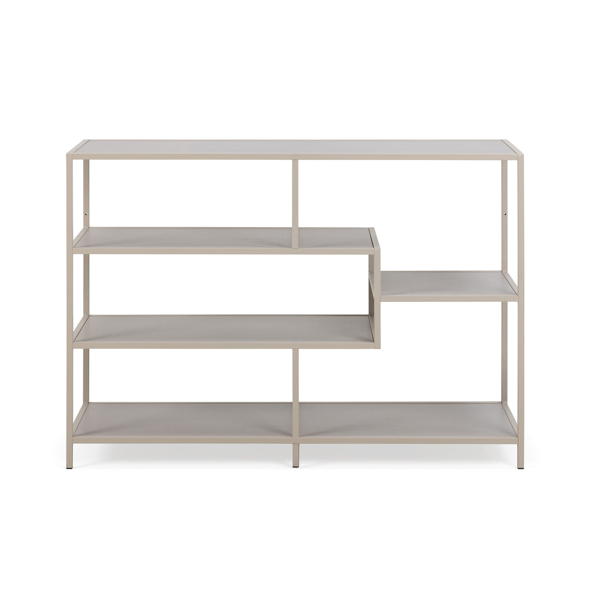 Étagère Skeleto 114 x 78, mélamine grise, vue de face – étagères et structure grises de la même couleur