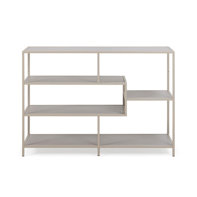 Étagère Skeleto 114 x 78, mélamine grise, vue de face – étagères et structure grises de la même couleur