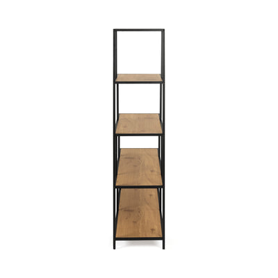 Boekkast Skeleto 135x150 Wild Eiken, zijaanzicht – open boekenkast met een diepte van 35 cm