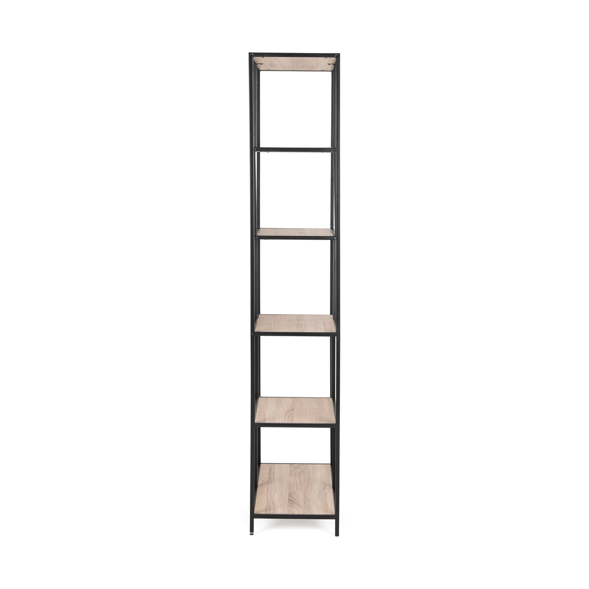 Étagère Skeleto 77 x 185, chêne Sonoma, vue de profil – étagère élancée d'une profondeur de 35 cm