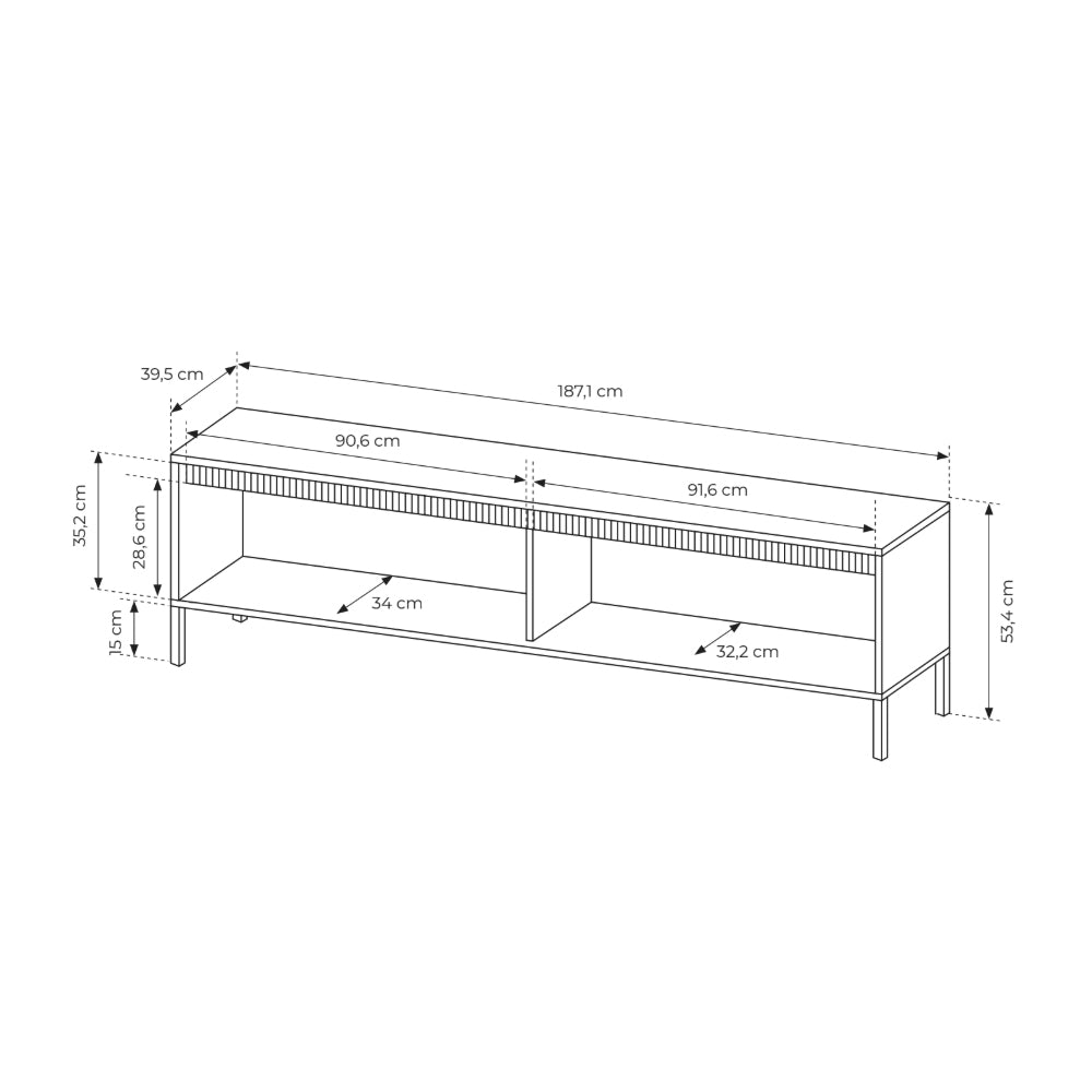 Senra 2-door TV Unit 187x53, Japandi Style – photo 6