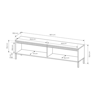 Senra 2-door TV Unit 187x53, Japandi Style – photo 6