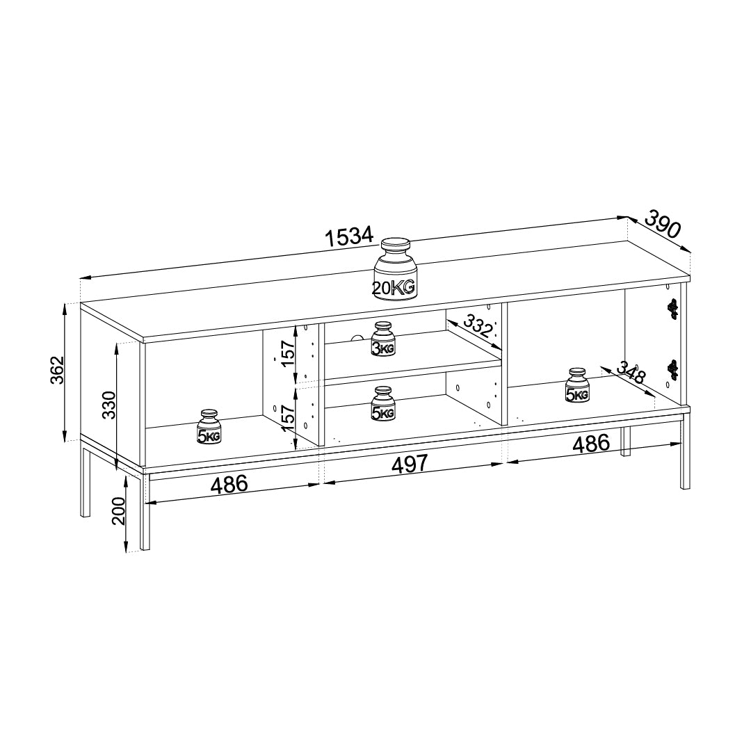 Lampy TV Unit 154x56, Modern Style – photo 5
