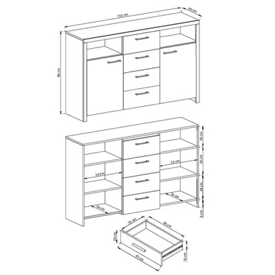 Gorky Storage Sideboard 155x96 with LED, Scandinavian Style – photo 5