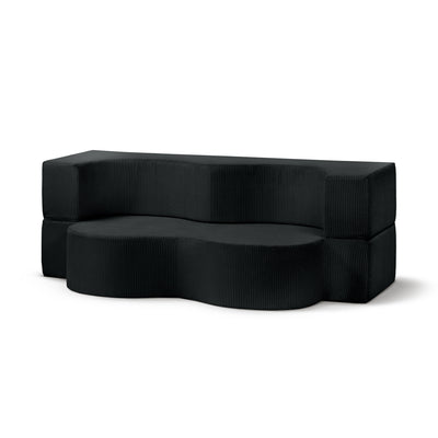 Kamelia Freestanding Foam Sofa Bed 200 cm, Japandi Style – Coal (POSO 135)