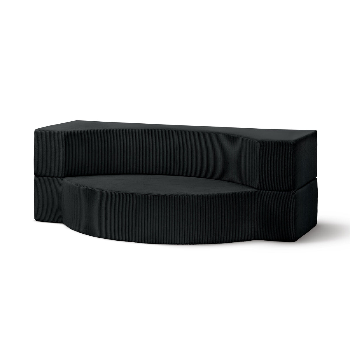 Lunaria Modular Foam Sofa Bed 200 cm, Japandi Style – Coal (POSO 135)