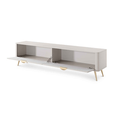 Laanti TV Unit 200x51, Modern Style – with doors open