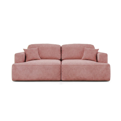 Senvali-bank 241 cm Kaneelkleurige Pruim (CLOUD 63) – fluwelen bank voor de woonkamer, vooraanzicht