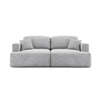 Senvali-bank 241 cm Gedempt Paars (CLOUD 82) – bank met decoratieve kussens, vooraanzicht