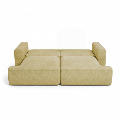 Senvali-bank 241 cm Gouden Sepia (CLOUD 32), uitgeklapt – slaapoppervlak 198 × 140 cm, bank voor dagelijks gebruik
