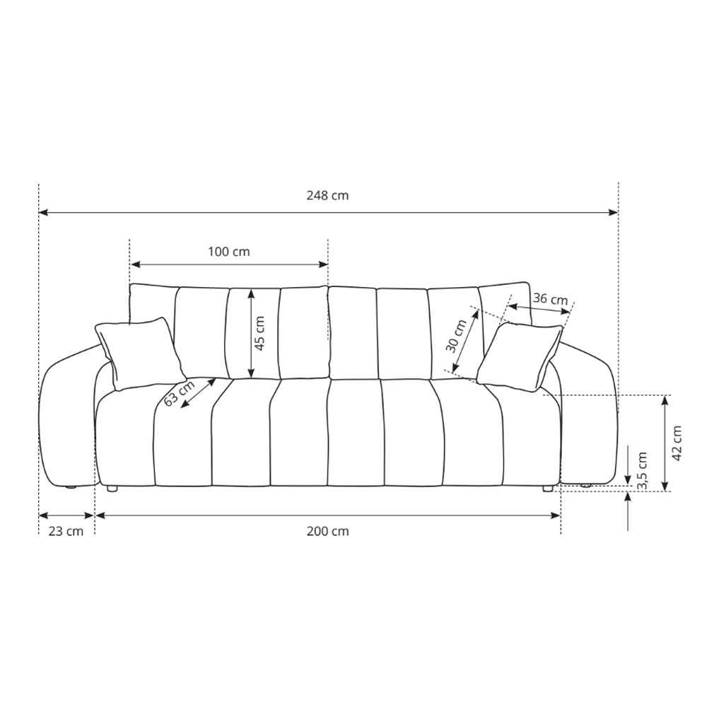 Baloa 3 Seater Sofa Bed 144x200, Scandinavian Style – photo 11