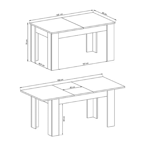 Gorky Extendable Dining Table 140–180x75 cm, Modern Style – photo 3