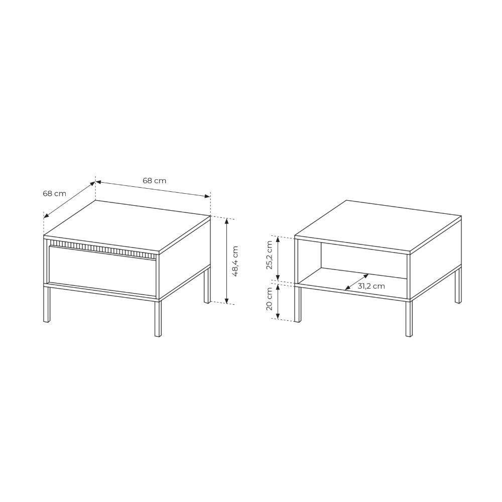 Senra Coffee Table 68x48 cm with Drawer, Minimalist Style – photo 6