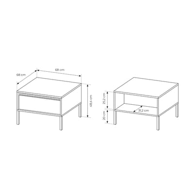 Senra Coffee Table 68x48 cm with Drawer, Minimalist Style – photo 6