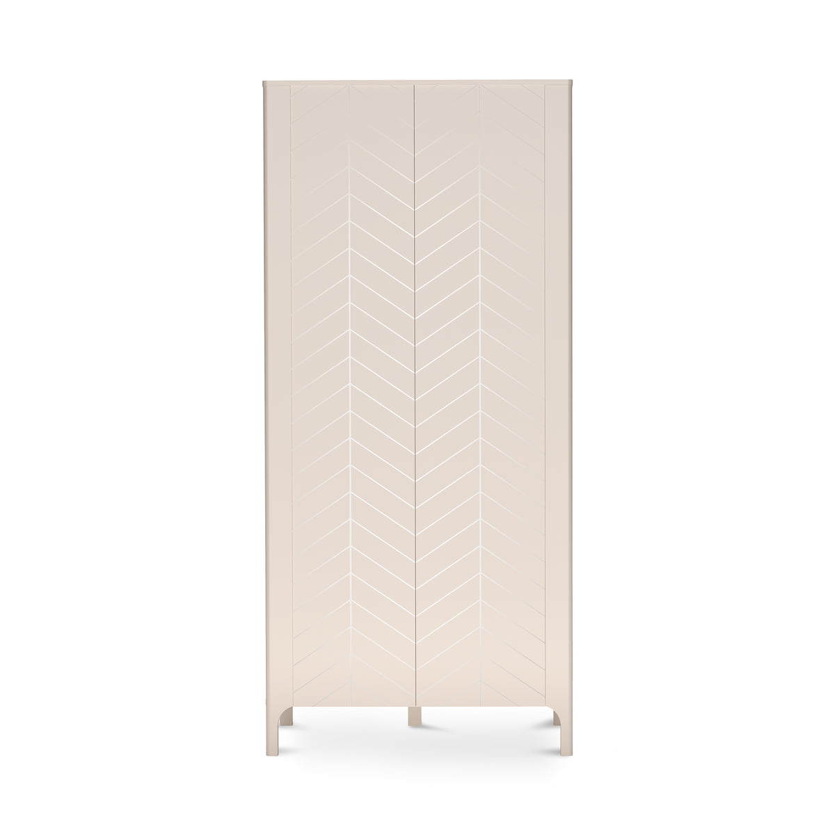 Armoire EKLIPSO 90x197 avec façades à chevrons de style moderne, coloris cachemire - vue de face | Pillovely