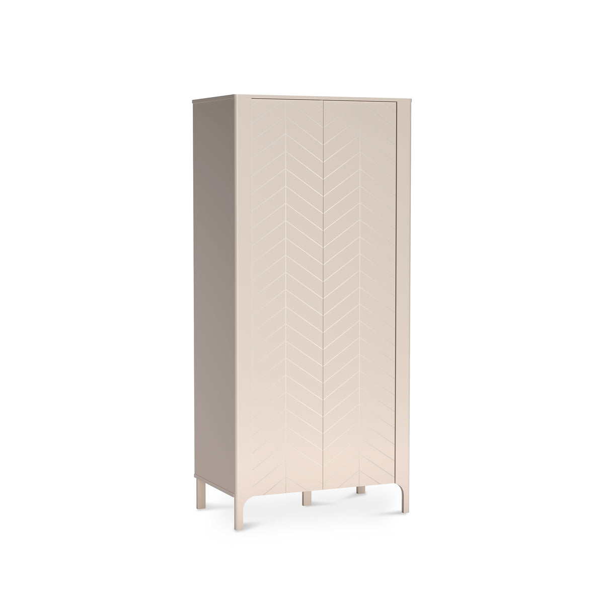 Armoire EKLIPSO 90x197 avec façades à chevrons de style moderne, coloris cachemire - photo principale | Pillovely