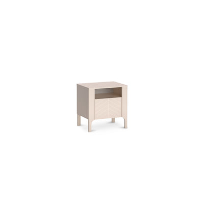 Table de chevet EKLIPSO 54x57 avec niche ouverte de style moderne, coloris cachemire - photo principale | Pillovely