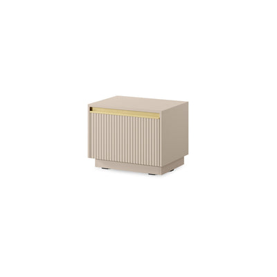 Westa Bedside Table 54x42 cm, Glamour Style – Beige