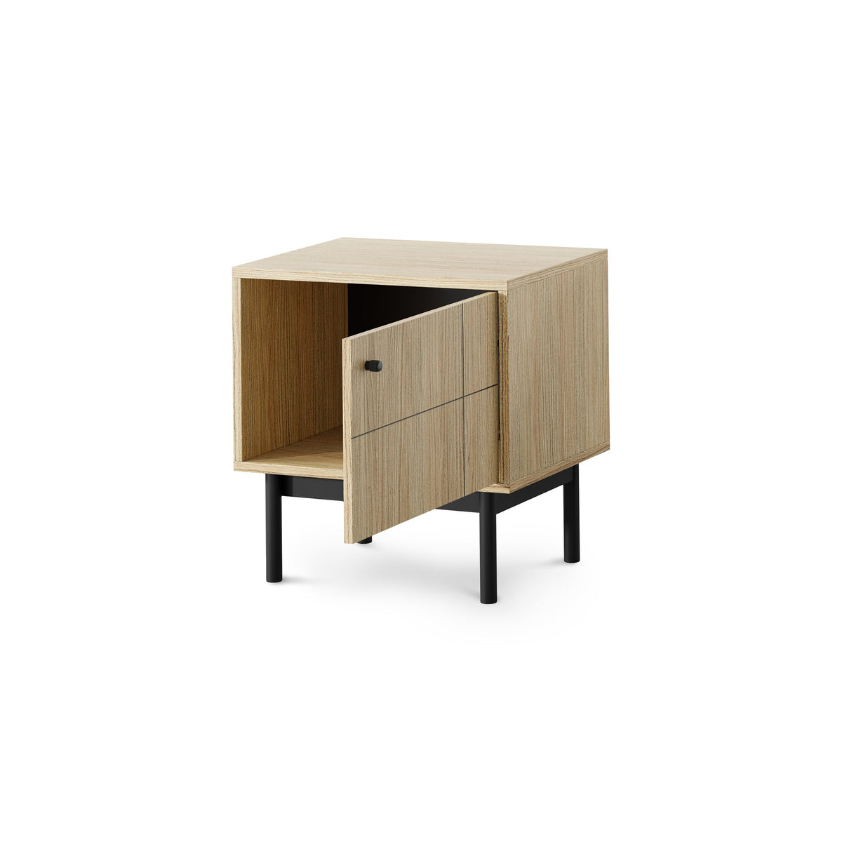 Sabi Bedside Table with Cabinet 54x57 cm, Japandi Style – photo 8