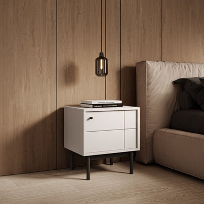 Sabi Bedside Table with Cabinet 54x57 cm, Japandi Style – photo 2