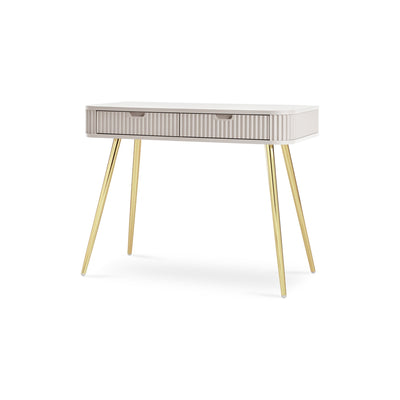 Eva Dressing Table with 2 Drawers 103x80 cm, Modern Style – Cashmere, Golden