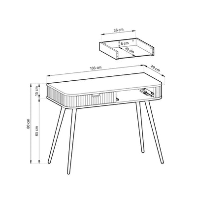 Eva Dressing Table with 2 Drawers 103x80 cm, Modern Style – photo 5