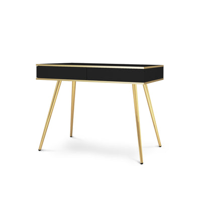 Meva Dressing Table 102x80 cm, Modern Classic Style – Black, Gold