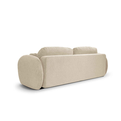 Olemo 3 Seater Sofa Bed 142x200 with Storage, Art Deco Style, Aragon Fabric – back view
