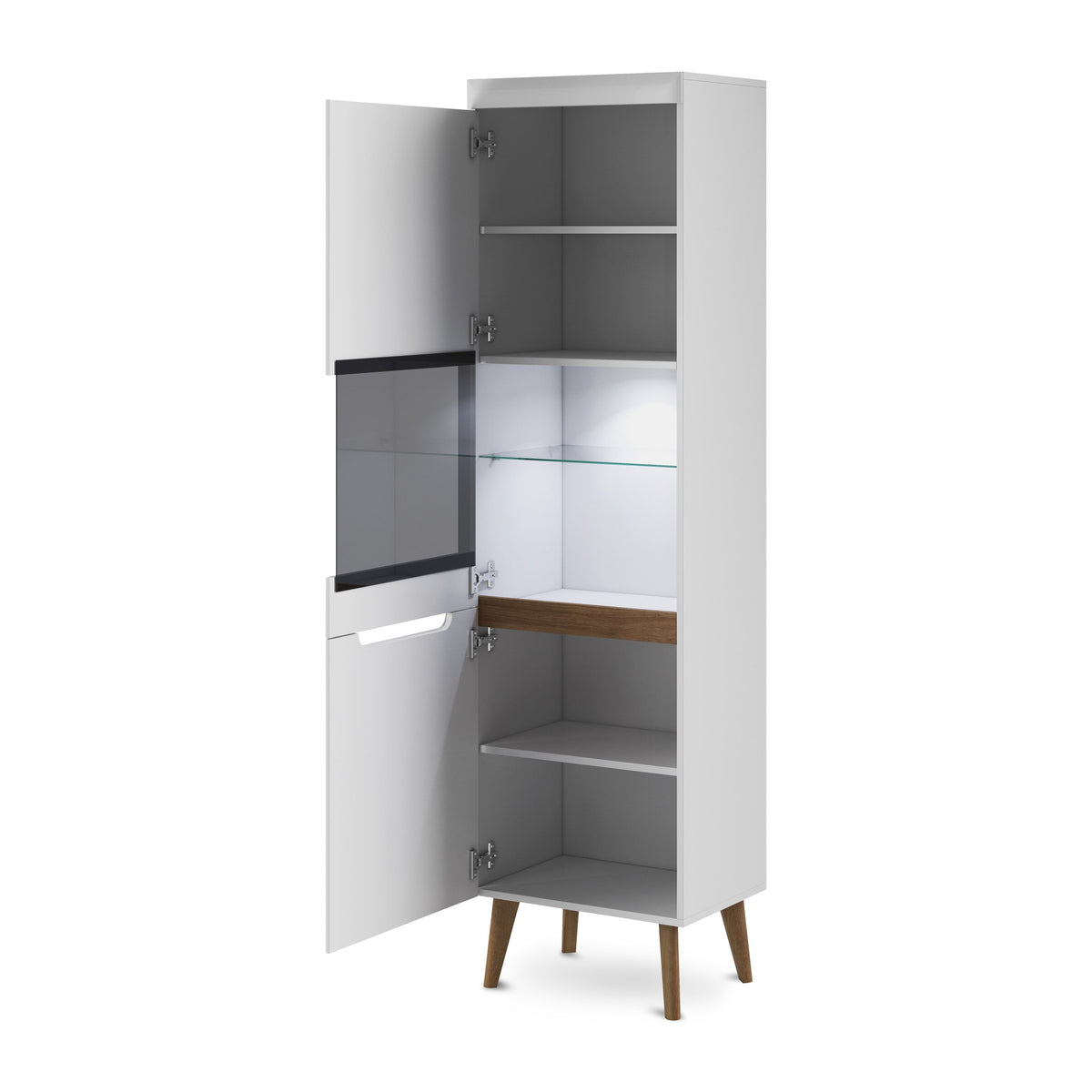 Trava Glass Display Cabinet 53x197 cm, Scandinavian Style