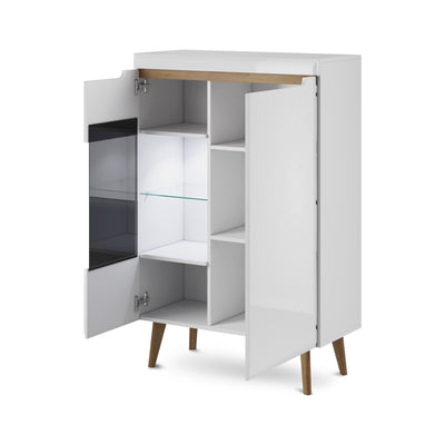 Trava Glass Display Cabinet 90x134 cm, Scandinavian Style – photo 3