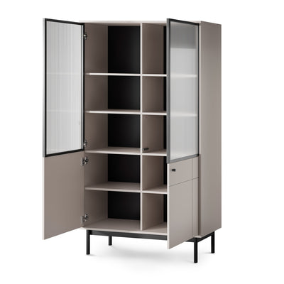 Sabi Glass Display Cabinet 104x185 cm, Japandi Style – photo 4