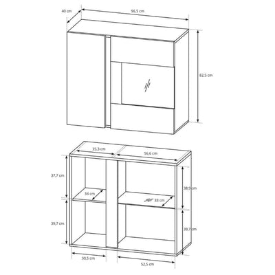 Armelia Wall-mounted Glass Display Cabinet 97x83 cm, Minimalist Style – photo 5