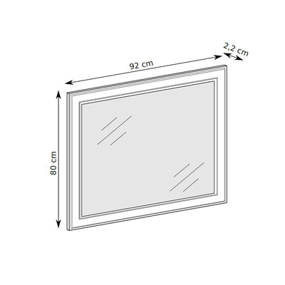 Serena Wall Mirror 92x80 with Decorative Frame, Classic Style – dimensions drawing