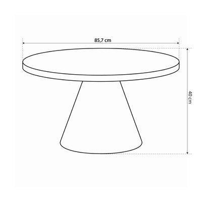 Soren Round Coffee Table Ø86 cm, Modern Style – dimensions drawing