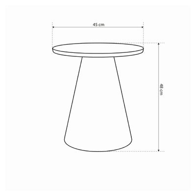 Talin Round Coffee Table Ø45 cm, Soft Loft Style – dimensions drawing