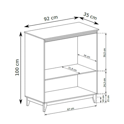 Serena Sideboard 92x100 for Hallway, Classic Style – dimensions drawing