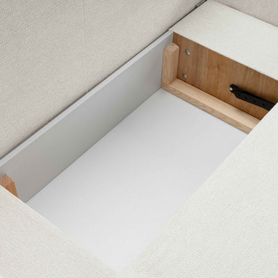 Olemo Corner Sofa Bed DL 248 cm, Modern Style, Aragon Fabric – close-up of details and texture