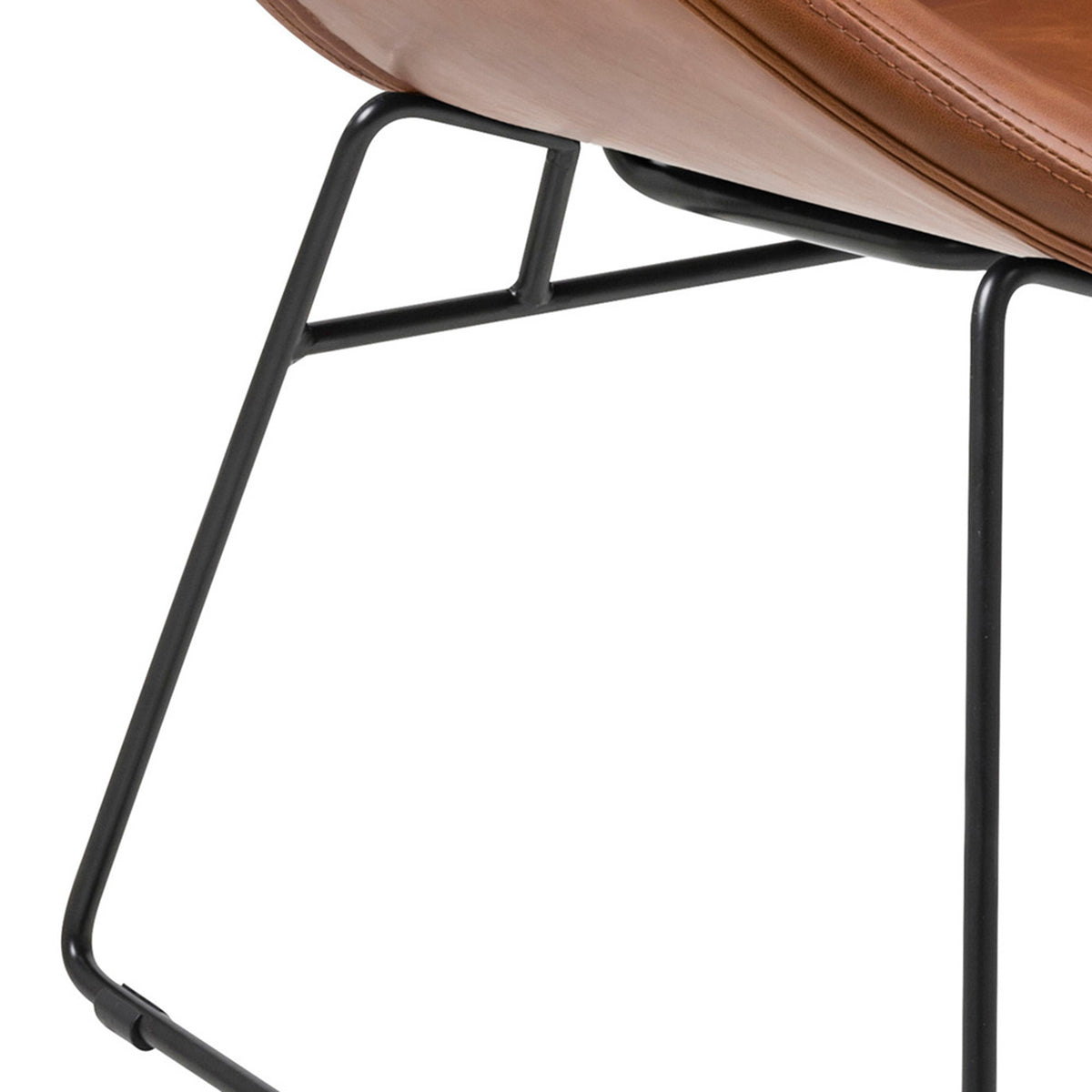 Ferum Loft Armchair with Contoured Backrest and Metal Base – close-up of details and texture