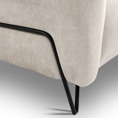 Nellia Upholstered Armchair, Modern Style, Storm Fabric – close-up of details and texture