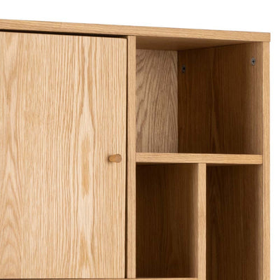 Asymo Wooden Bookcase 61x180 with Closed Shelves – close-up of details and texture