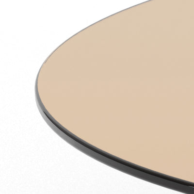 Aria Glass Round Coffee Table for the Living Room Ø80 cm, Modern Style – close-up of details and texture